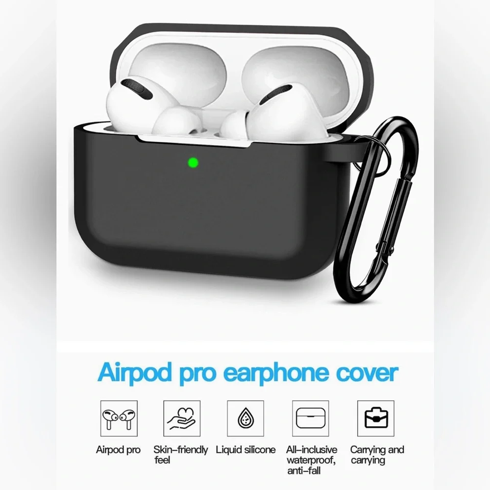 Airpods Pro Case Cover,Doboli Silicone Protective Case for Apple AirpodPro Black